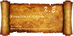 Kovalcsik Edina névjegykártya